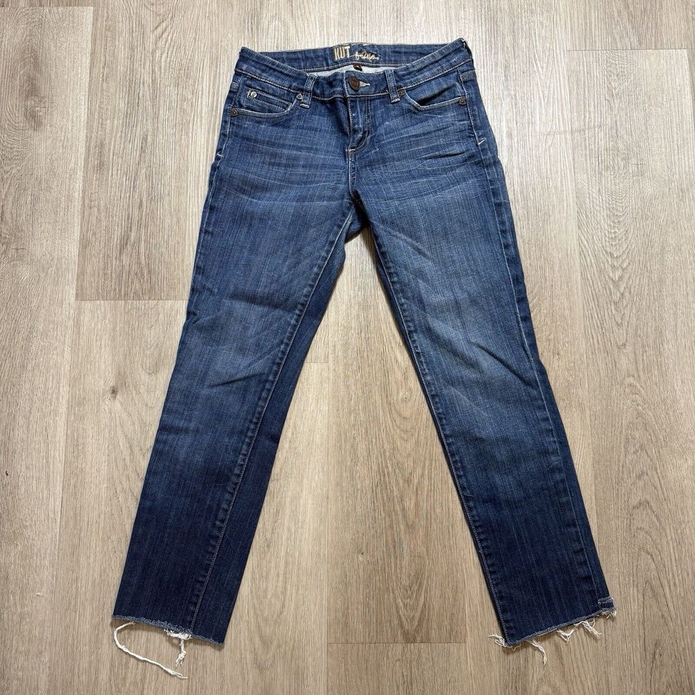 Kut From the Kloth Women's Jeans Size 2 Blue Denim Skinny Medium Wash Distressed